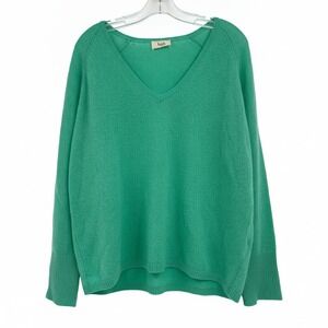 Hush Green V-Neck Cashmere Sweater | Womens M